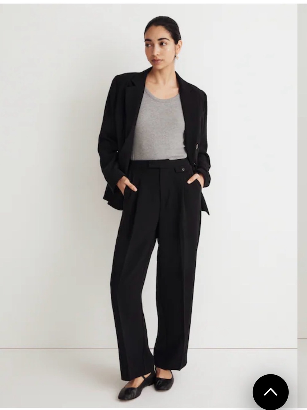 Madewell Black Wide-Leg Women's Pants